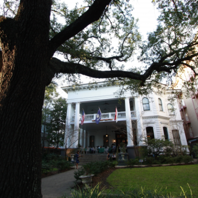 Old house next to tree