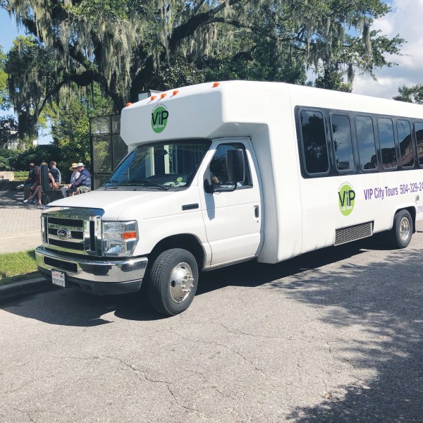a van parked in a parking lot